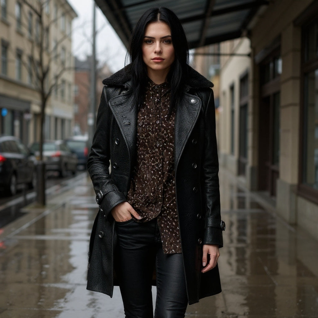 Dolores™ | Abrigo 3/4 Elegante de Cuero