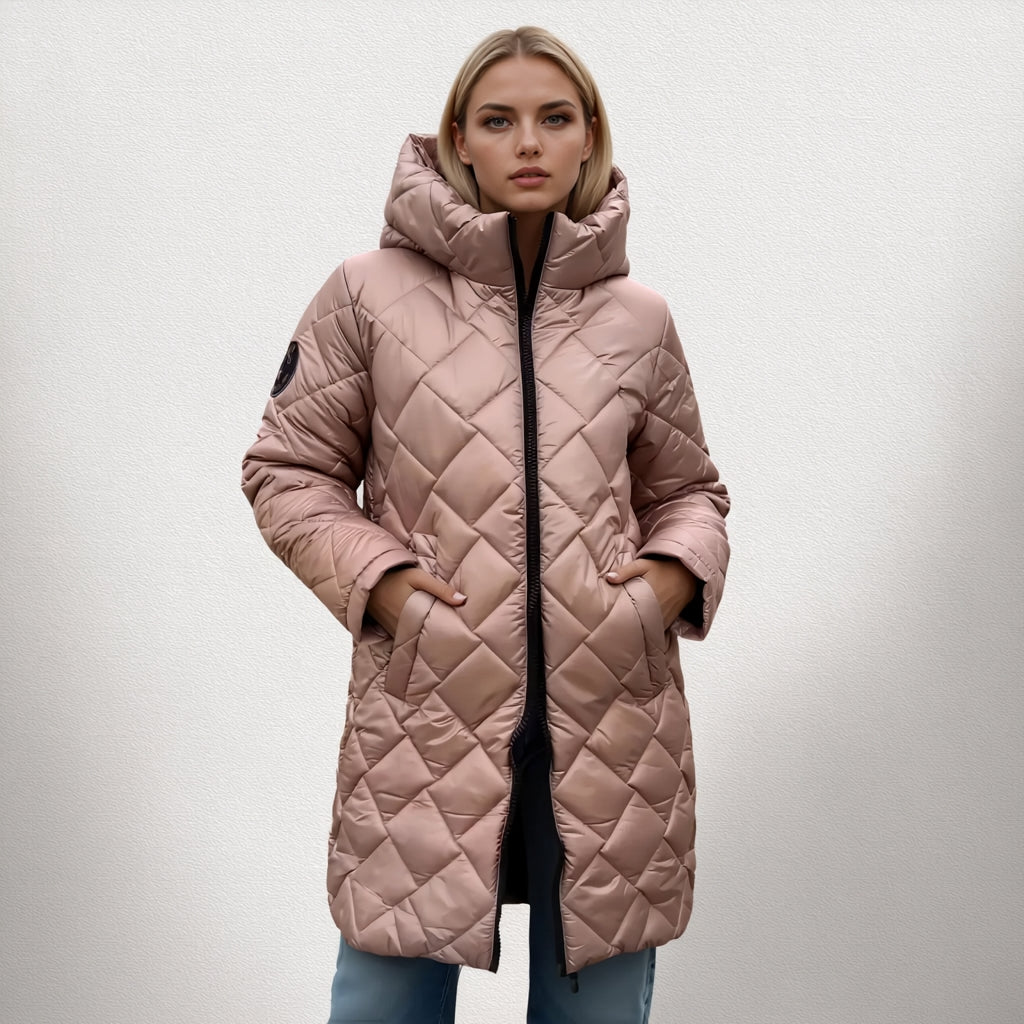Martina™ | Elegante chaqueta acolchada de plumón con capucha