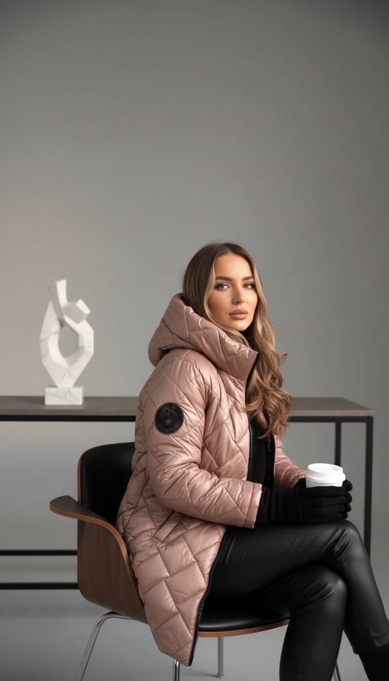 Martina™ | Elegante chaqueta acolchada de plumón con capucha