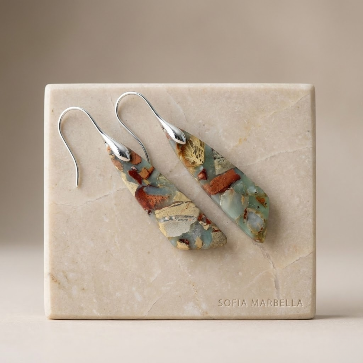Pendientes vintage de piedra natural