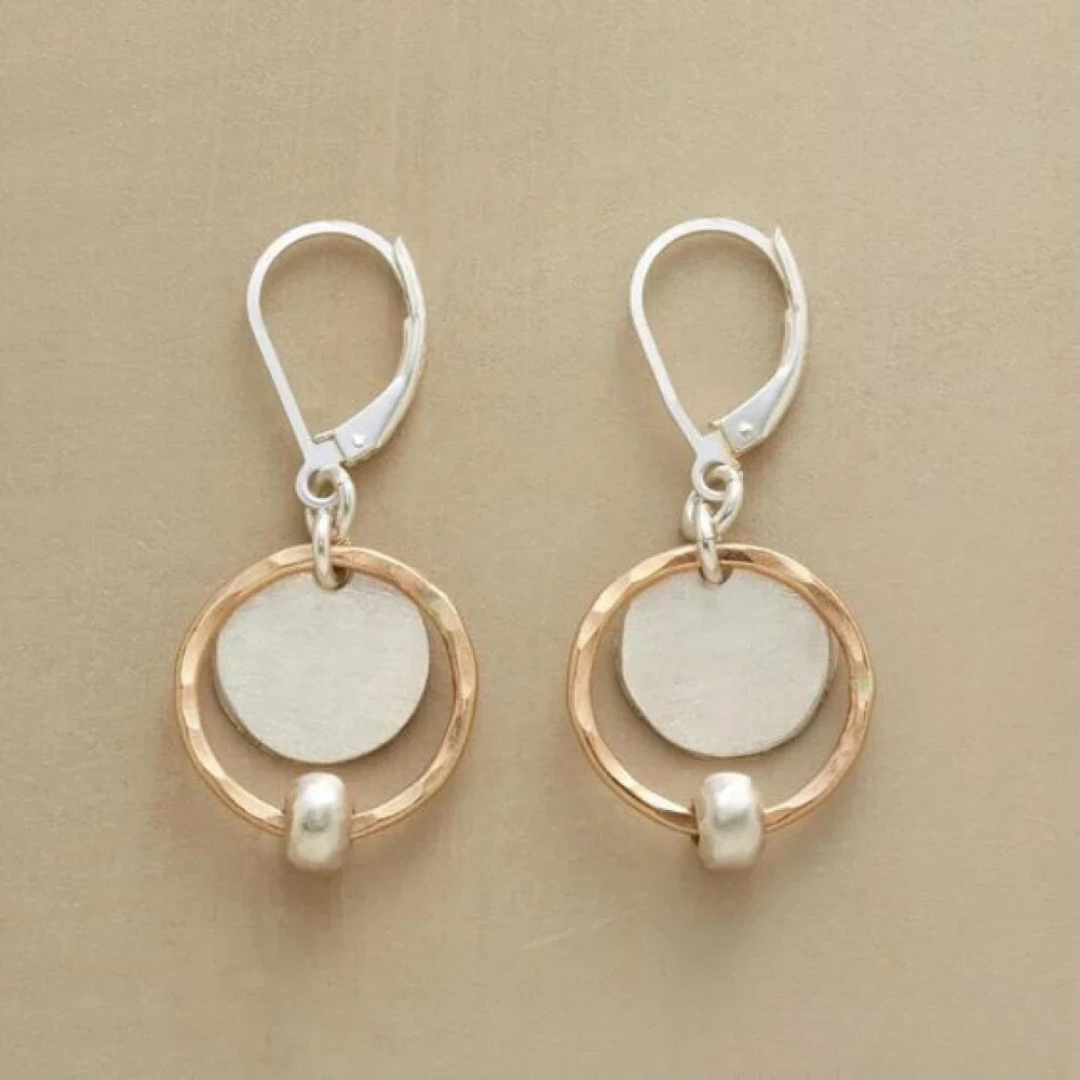 Arelis | Pendientes Chic en Oro y Plata con Perlas