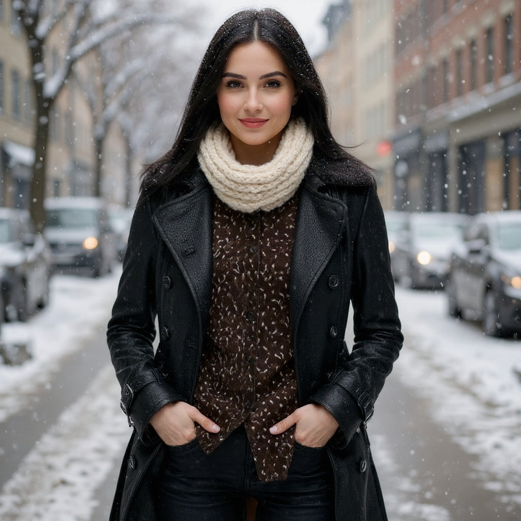 Dolores™ | Abrigo 3/4 Elegante de Cuero