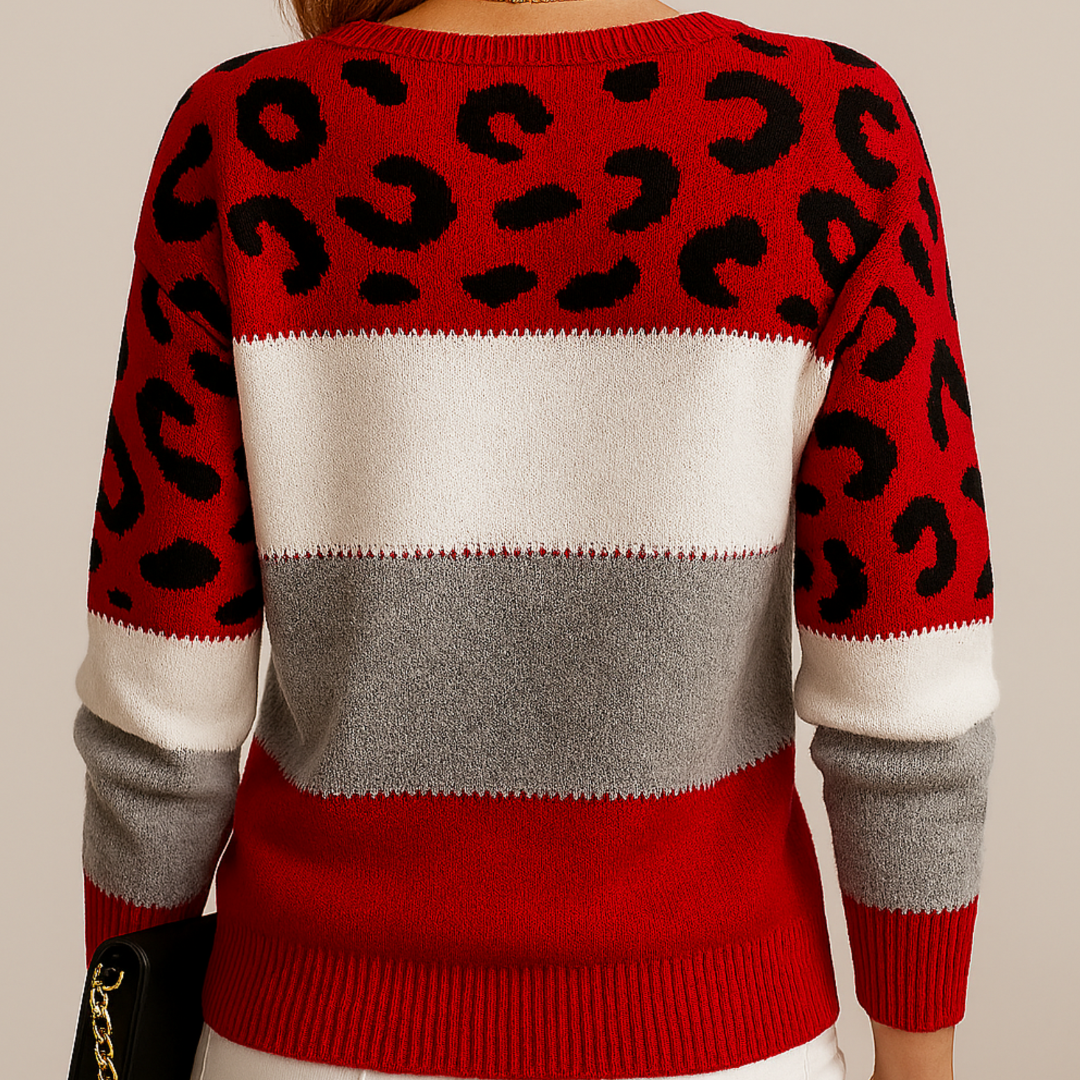 Yolanda™ | Elegant leopard print jumper