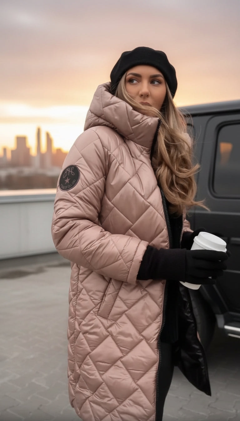 Martina™ | Elegante chaqueta acolchada de plumón con capucha