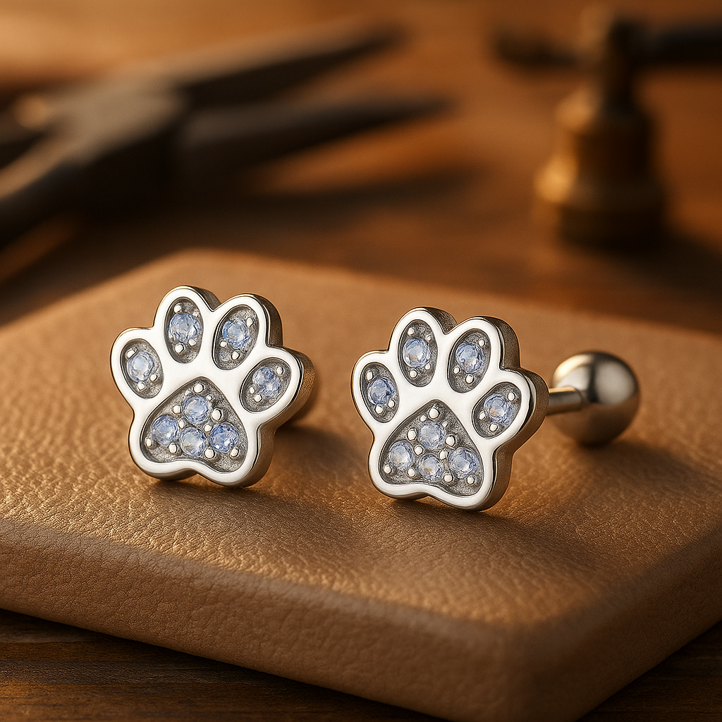 Liced™ | Pendientes Huella en Plata