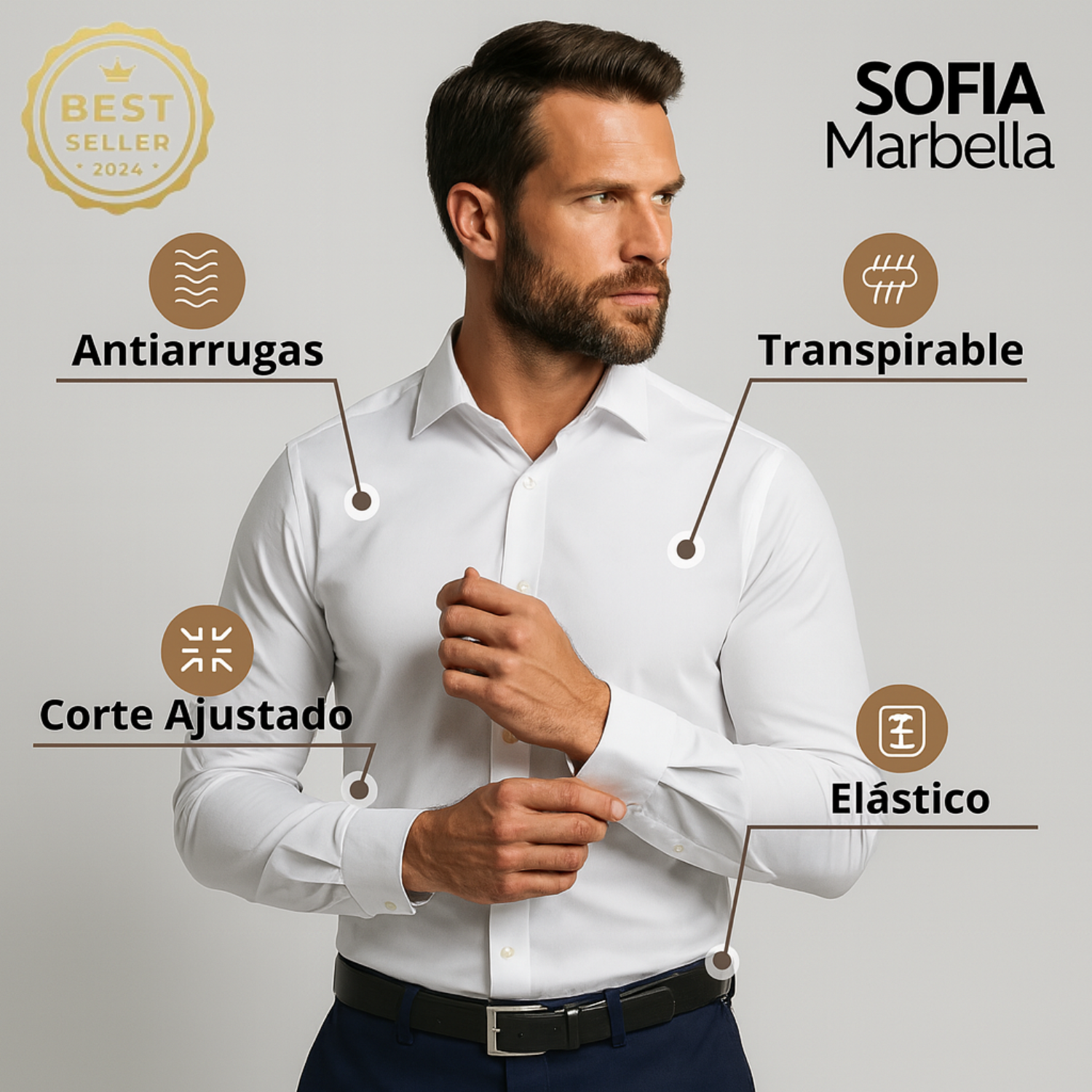 Evaristo | Camisa Antarrugas de Corte Ajustado