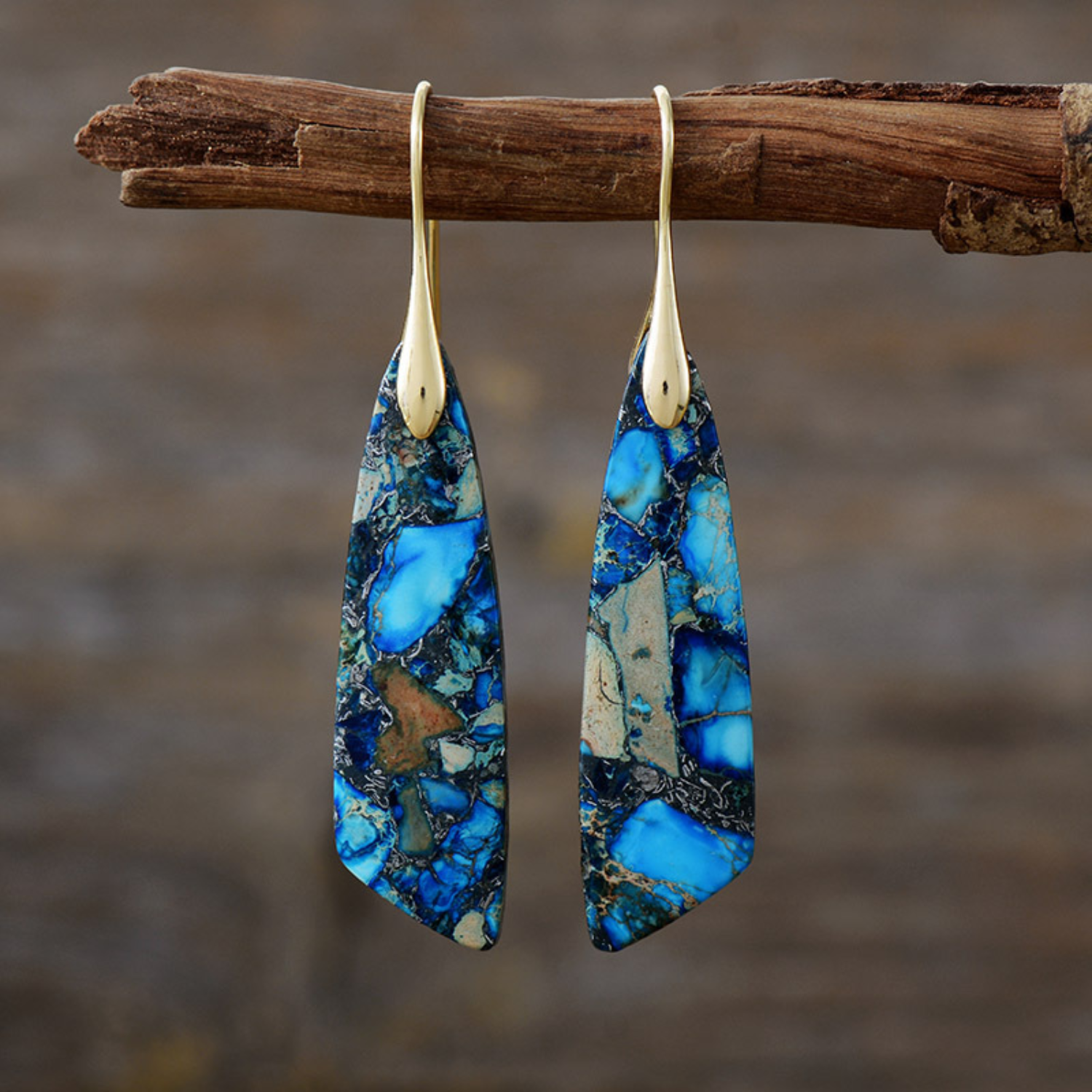 Pendientes vintage de piedra natural