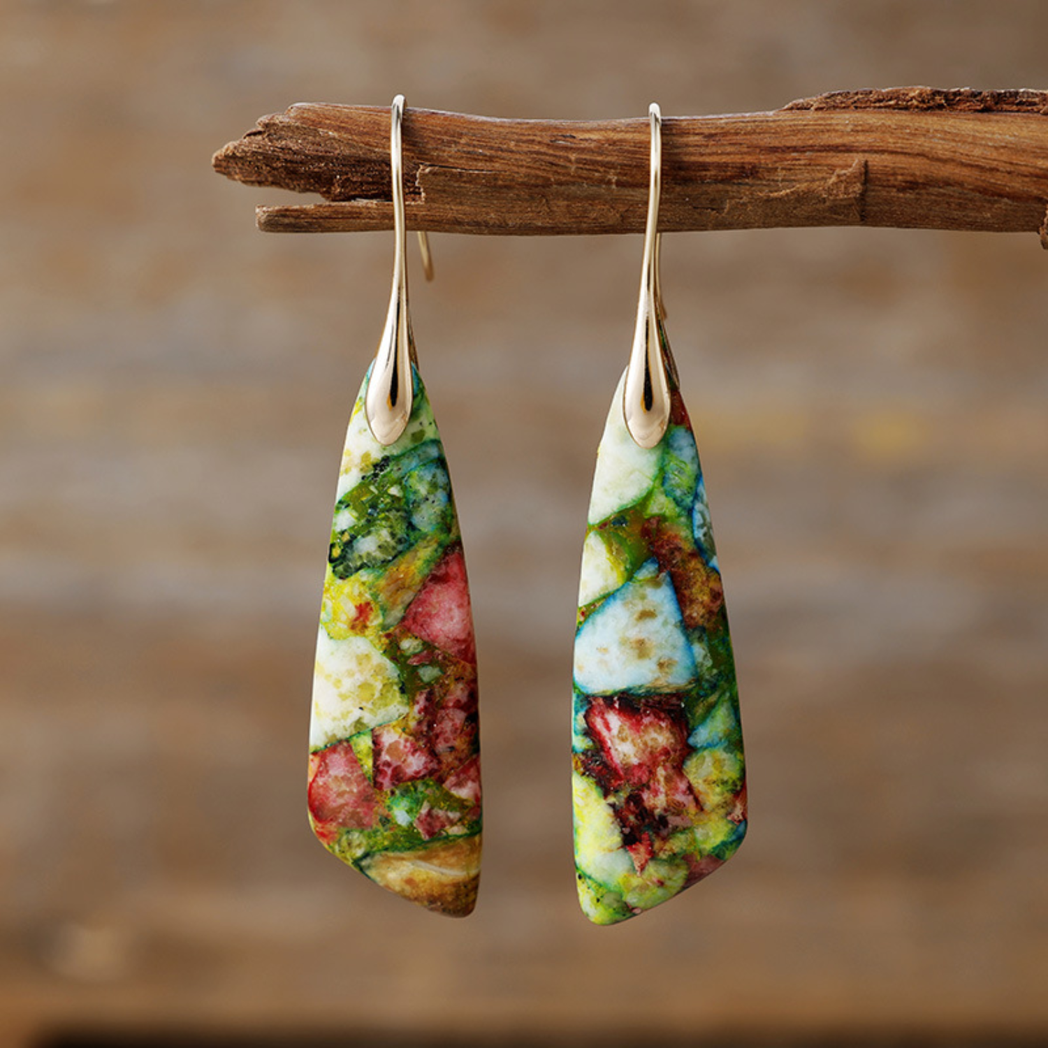 Pendientes vintage de piedra natural