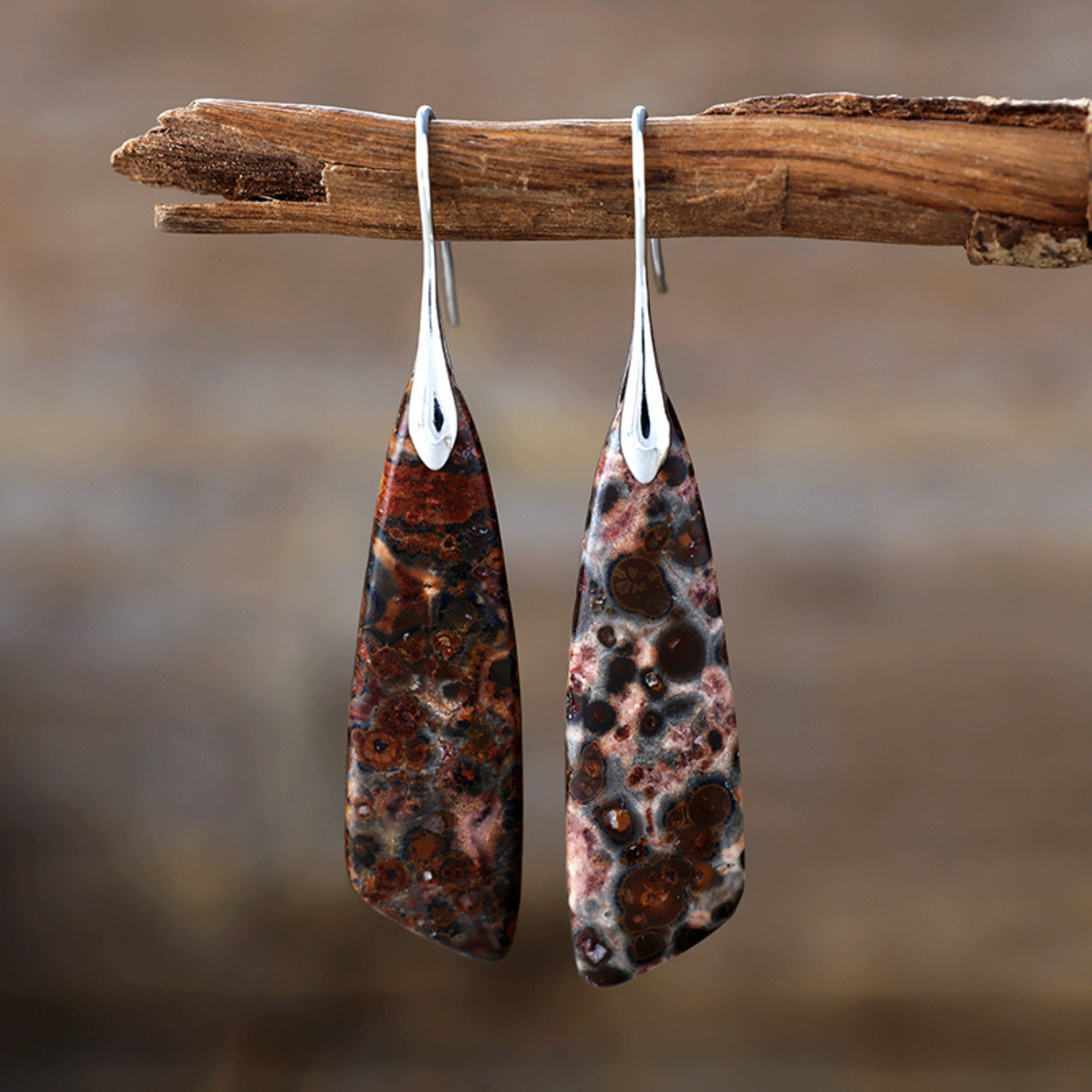 Pendientes vintage de piedra natural