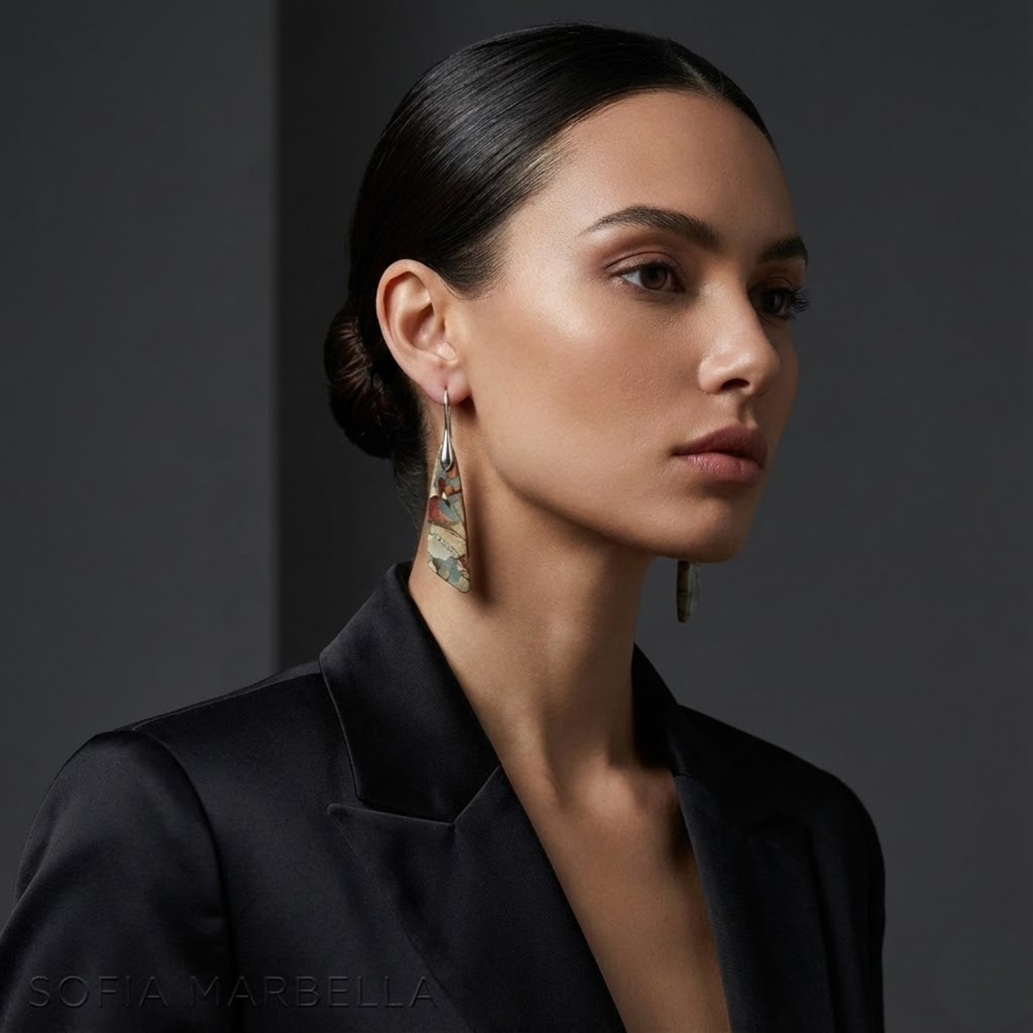 Pendientes vintage de piedra natural