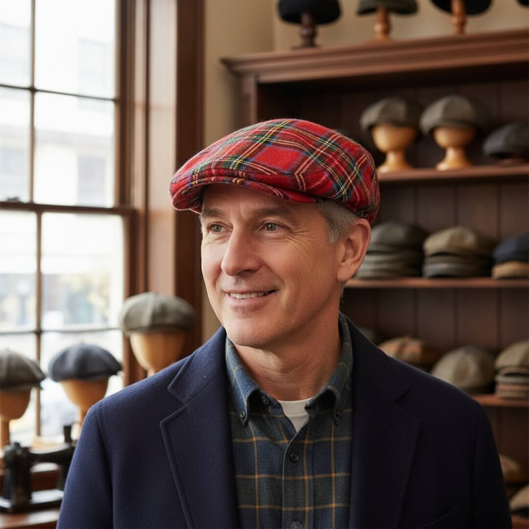 Leodegario | Gorra Ivy de Algodón Tartan