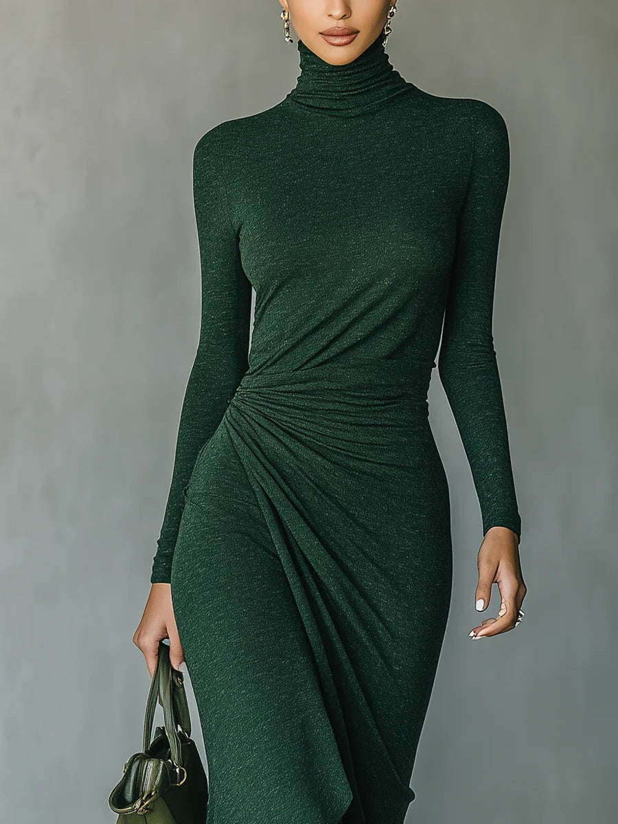 Dalia | Vestido Midi Verde Oscuro